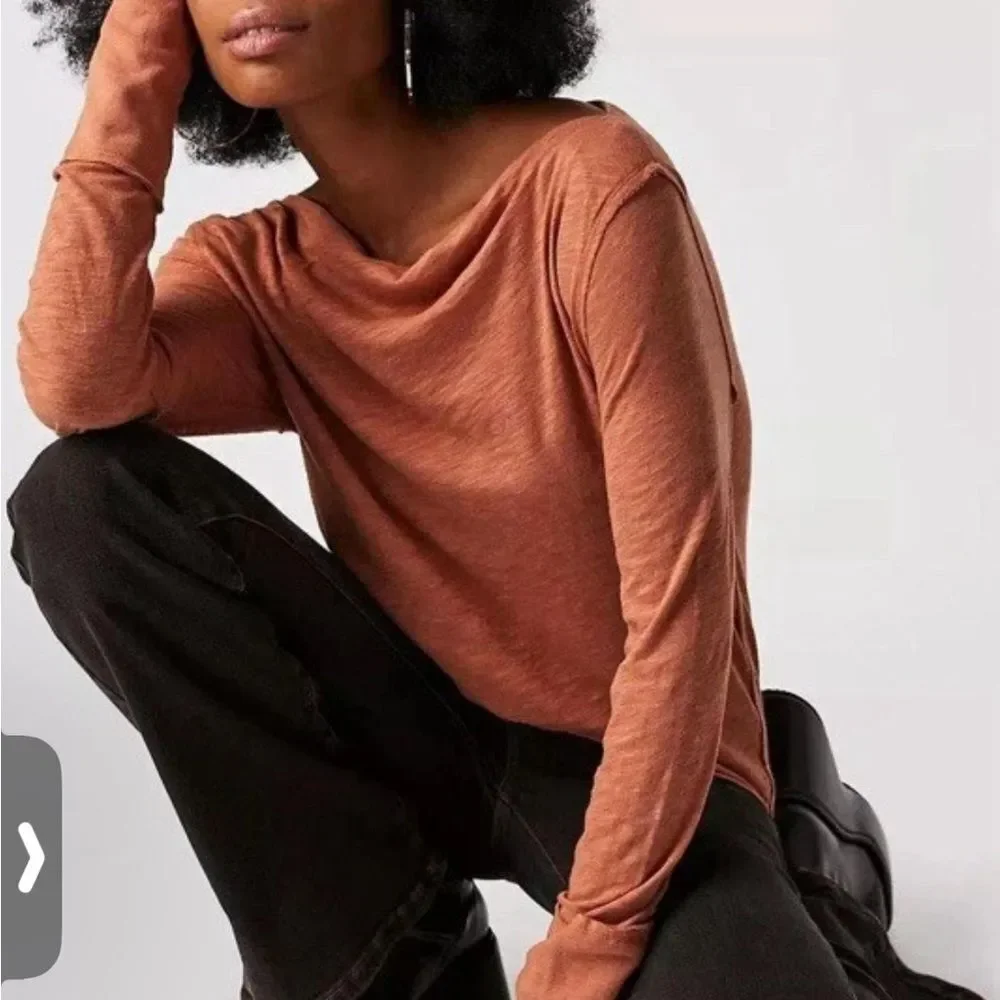 Free People We The Free Kimmi Long Sleeve Top Cinnibar